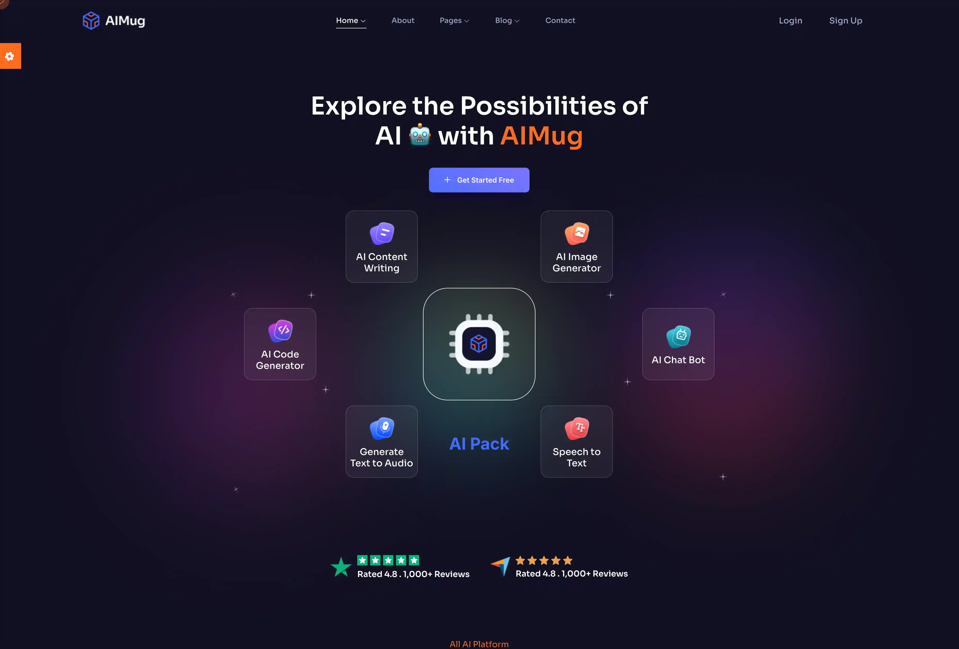 Preview of AIMug AI Startup Template