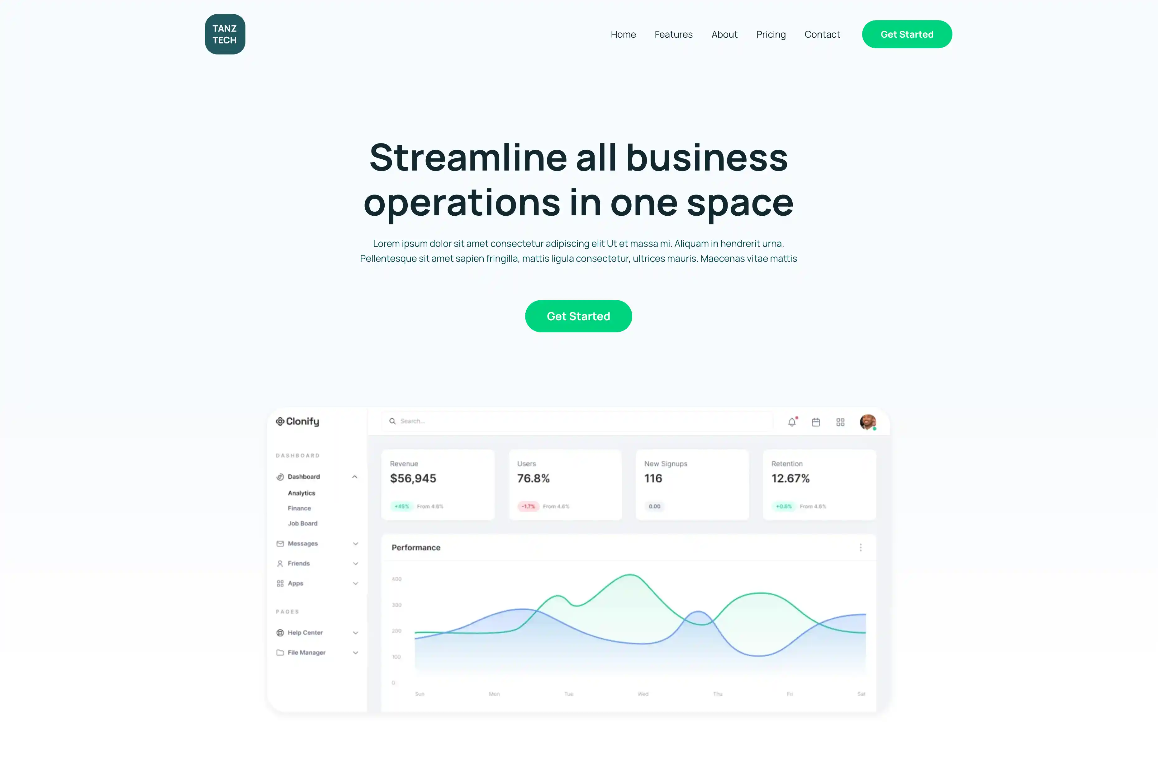 Preview of SaaS  Website