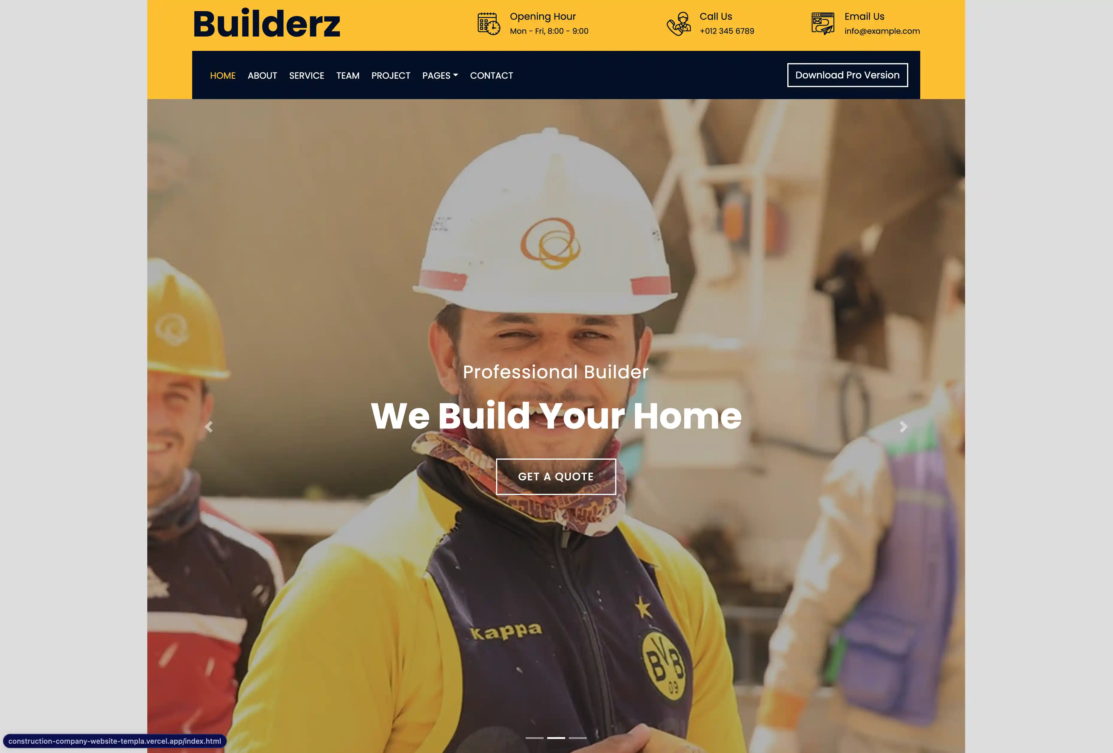 Preview of Construction Company Template