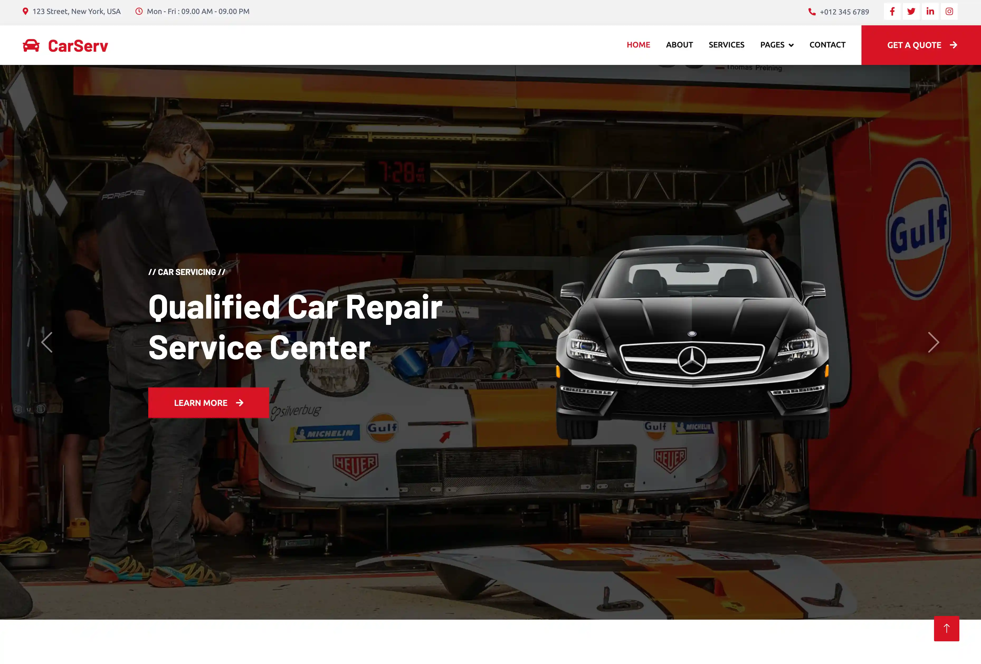Preview of Car Repair Services Website