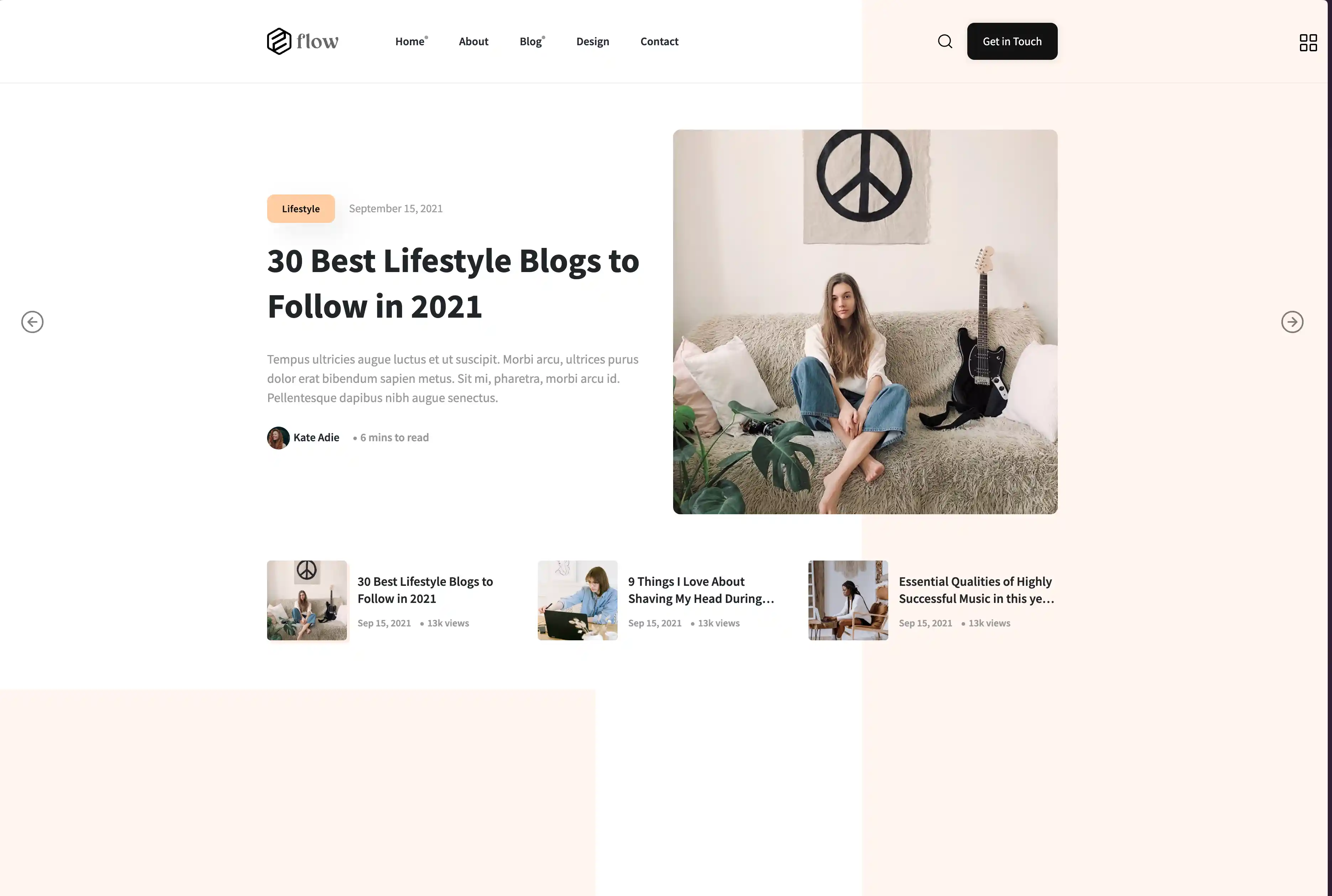Preview of Flow Blog Platform