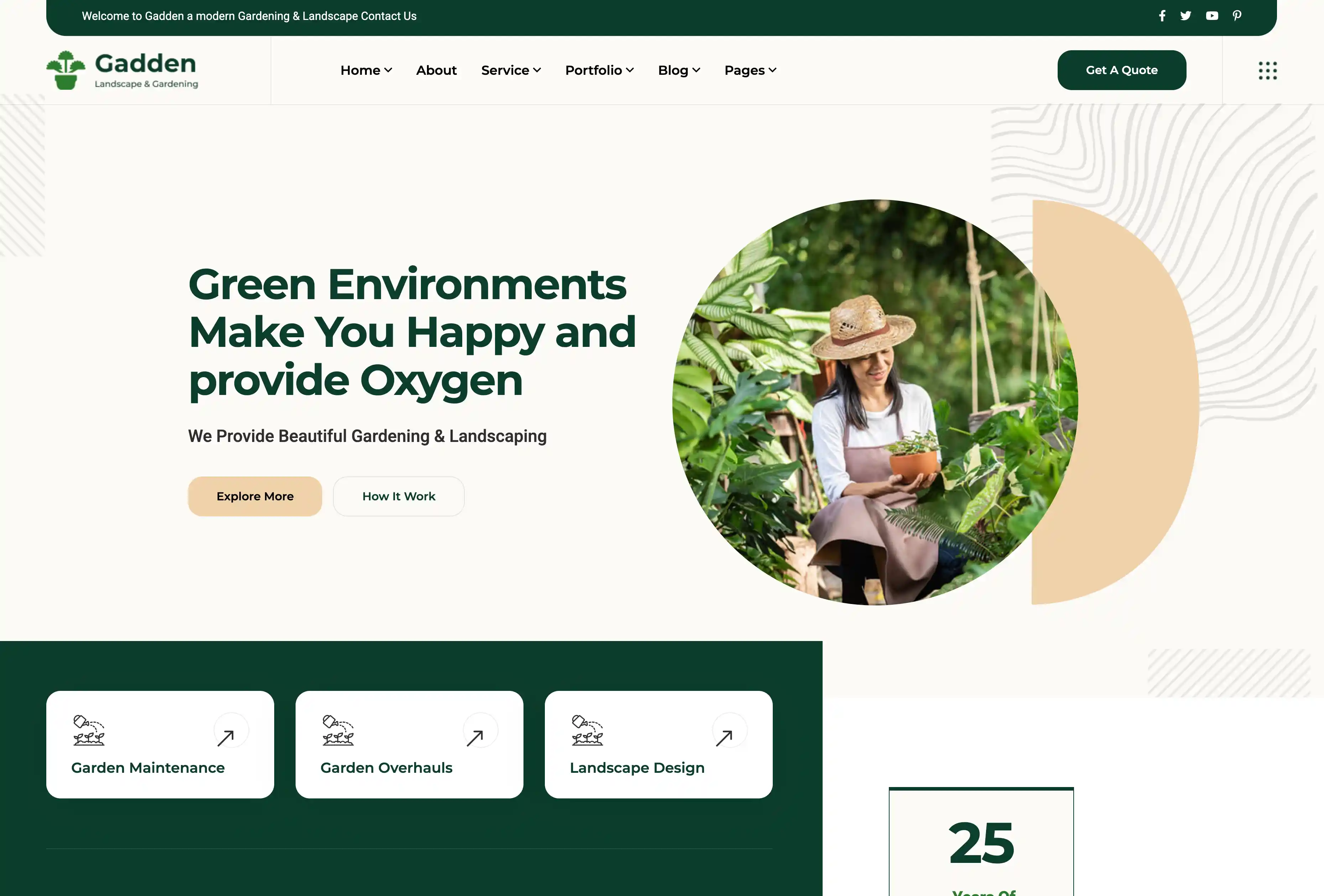 Preview of Garden Services Website