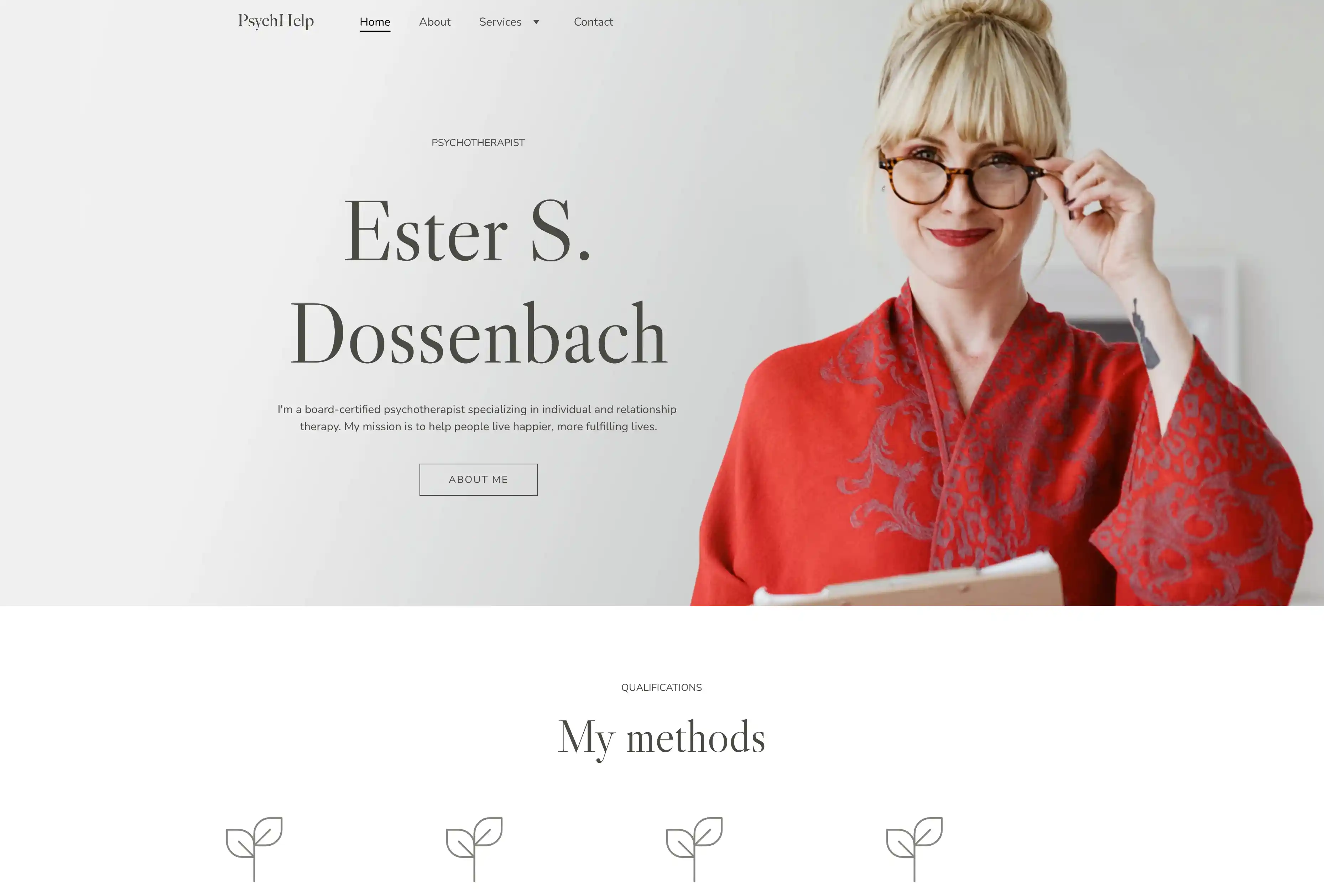 Preview of Psychotherapist Website